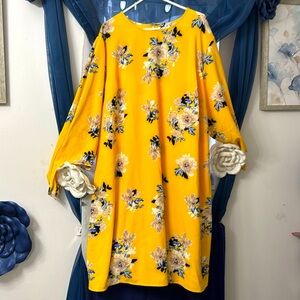 AVA & VIV Yellow Floral Dress